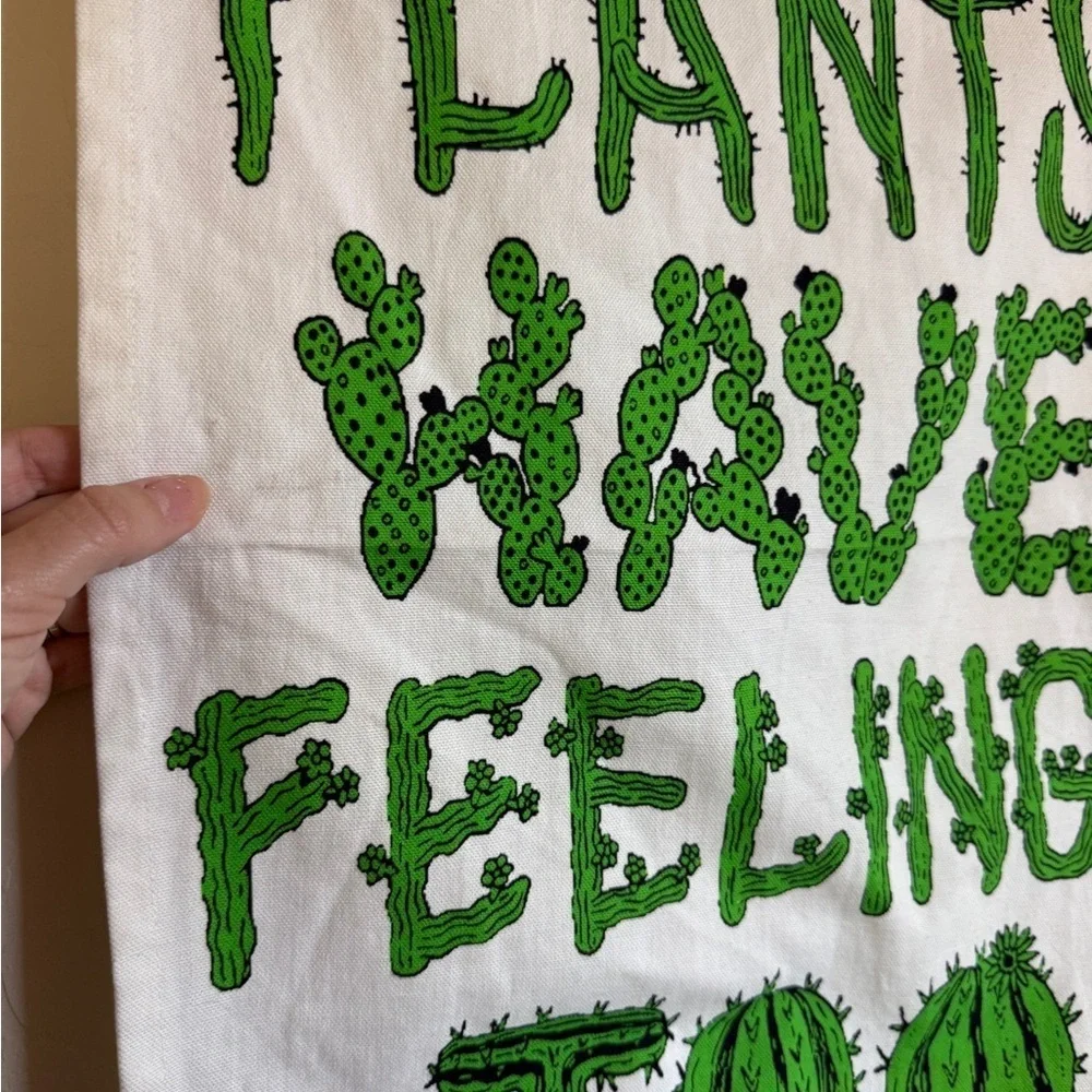 Urban Outfitters Home Plants have Feelings Green White Wall Hanging Decor